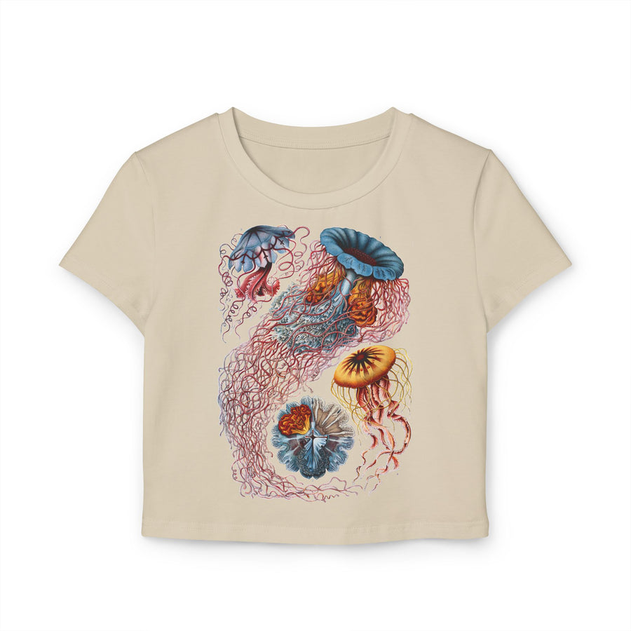 Discomedusa Jellyfish Baby Tee – Organic Cotton Ocean Shirt with Vintage Marine Graphic