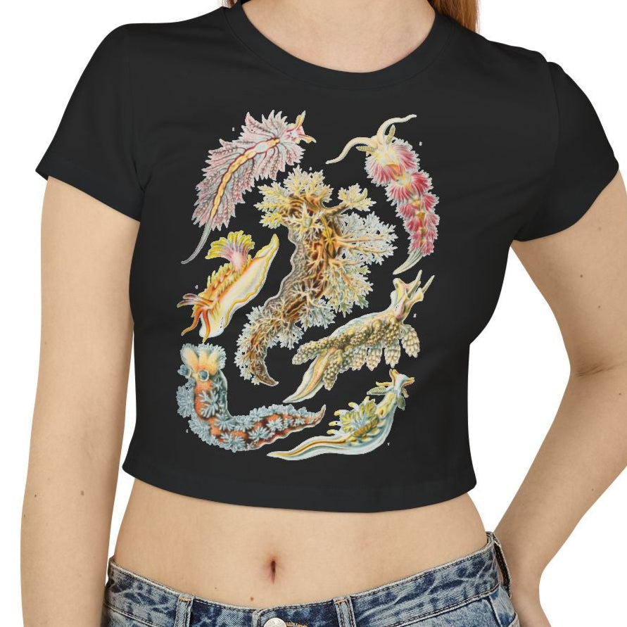 Ernst Haeckel's Nudibranch (Sea Slug) illustration on a baby tee - black