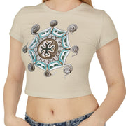 An intricate illustration of a deep-sea Hydrozoan as drawn by Ernst Haeckel On a Baby Tee - Sand