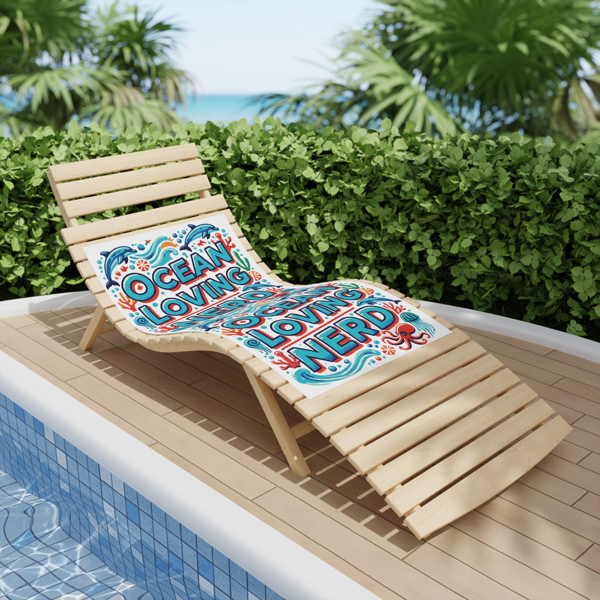 Ocean Loving Nerd Beach Towel – Colorful Coastal Blanket for Ocean Lovers