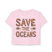 Save the Oceans Baby Tee – Seashell Alphabet Design on Organic Cotton