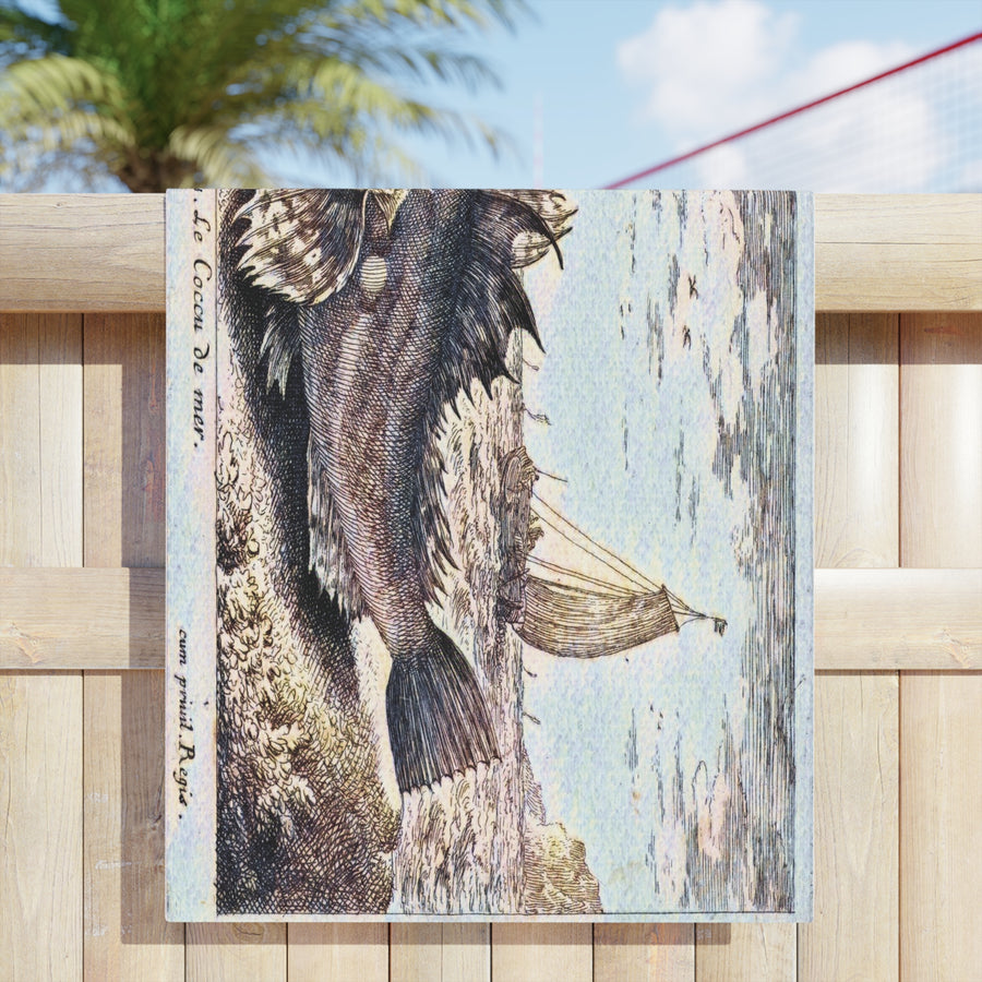 Gurnard Beach Towel – Vintage 1664 “Sea Cuckoo” Illustration by Albert Flamen