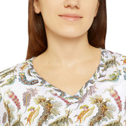 Nudibranch V-Neck Shirt – Haeckel 1899 Sea Slugs Pattern – Long Sleeve Tee