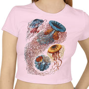 Organic Cotton Ocean Baby Tee Shirt with Vintage Marine Graphic Discomedusa Jellyfish 