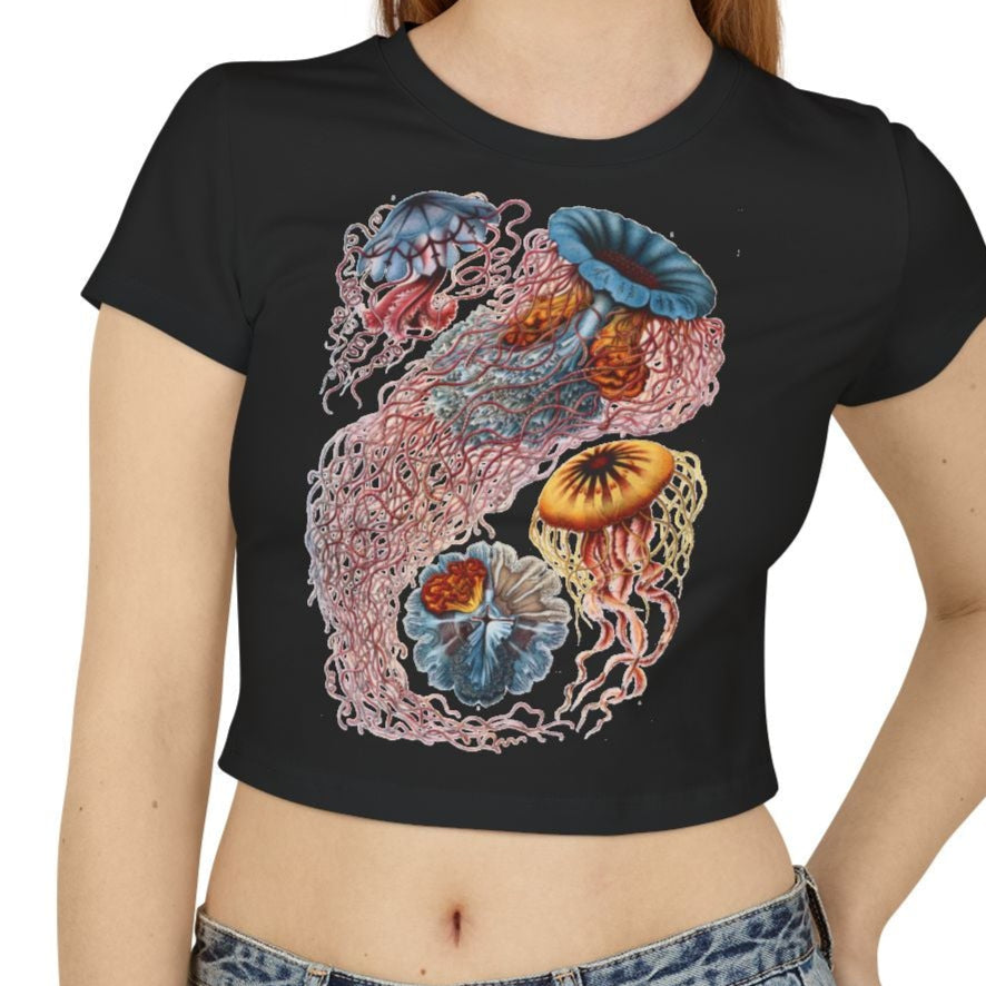 Discomedusa Jellyfish Baby Tee – Organic Cotton Ocean Shirt with Vintage Marine Graphic