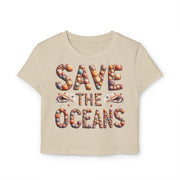 Save the Oceans Baby Tee – Seashell Alphabet Design on Organic Cotton