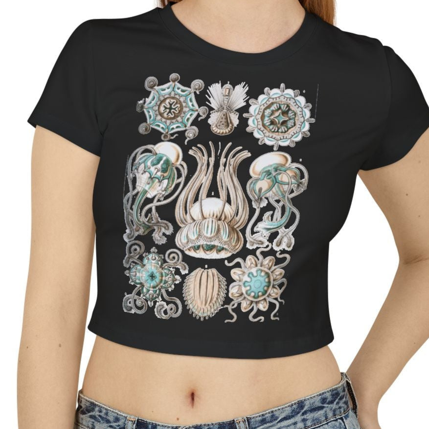 Deep Sea Hydrozoans on a Baby Tee - Black