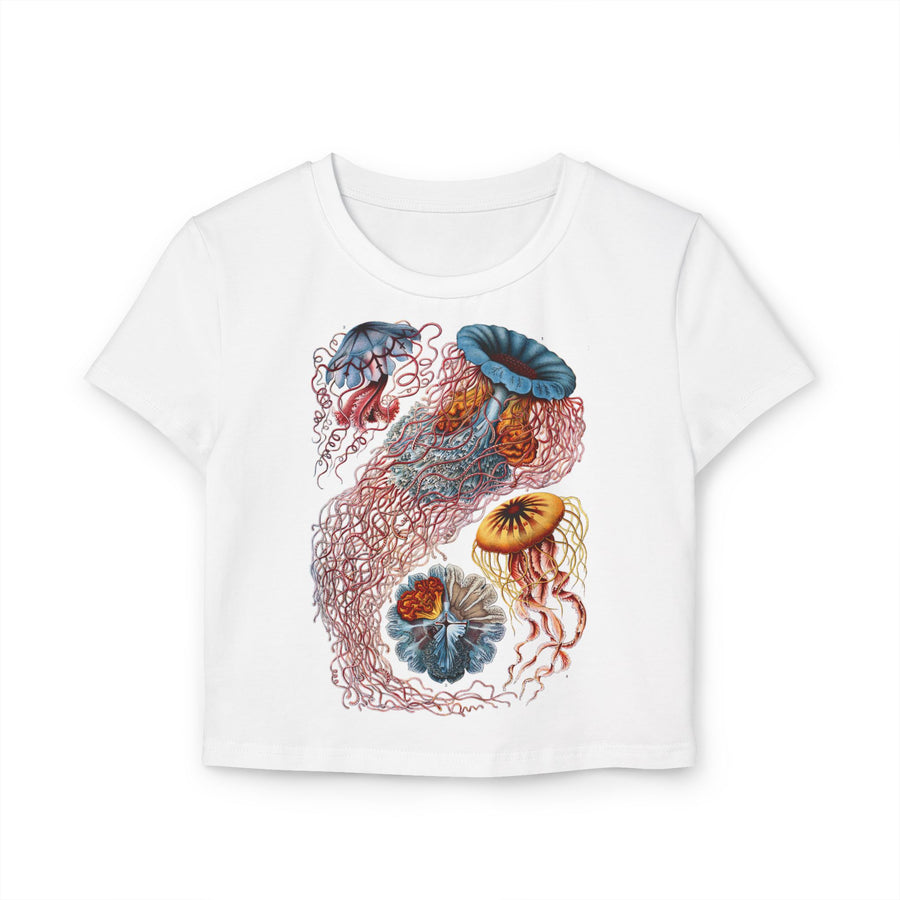 Discomedusa Jellyfish Baby Tee – Organic Cotton Ocean Shirt with Vintage Marine Graphic