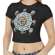 An intricate illustration of a deep-sea Hydrozoan as drawn by Ernst Haeckel On a Baby Tee - Black