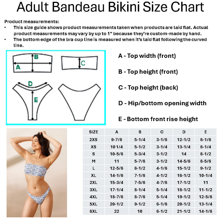 Renard Whimsical Fishes Print Recycled Bandeau Bikini Set – 5 Color Options