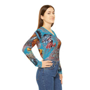 Discomedusa Jellyfish Long Sleeve V-Neck Tee – Ernst Haeckel All-Over Print