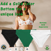 Starfish Bikini Set – Recycled High-Waisted Swimwear with Vintage Asteroidea Art (Black or White)