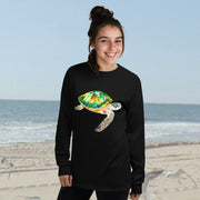 Beautiful Green Sea Turtle Long Sleeve T-Shirt – Classic Fit | Vibrant Ocean Conservation Art