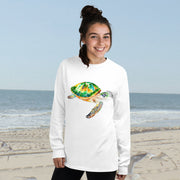 Beautiful Green Sea Turtle Long Sleeve T-Shirt – Classic Fit | Vibrant Ocean Conservation Art