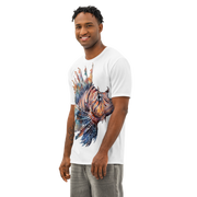 Men’s Cotton All-Over Print Lionfish T-Shirt – 96% Cotton Crew Neck