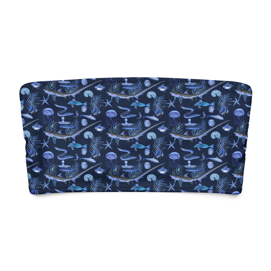 Millot Blue Fish Recycled Bandeau Bikini Top – 5 Color Options