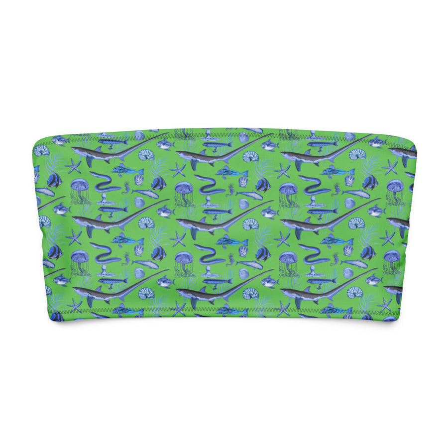 Millot Blue Fish Recycled Bandeau Bikini Top – 5 Color Options