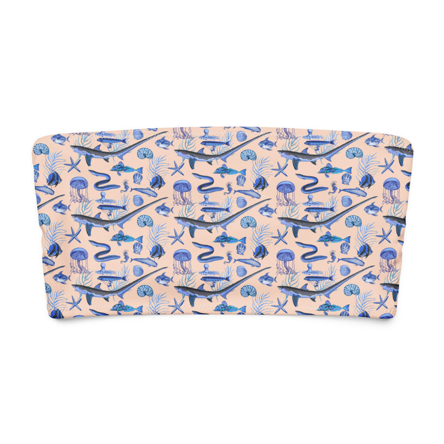 Millot Blue Fish Recycled Bandeau Bikini Top – 5 Color Options