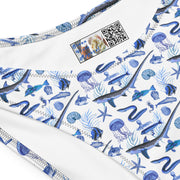 Blue Fish V-Cut Bikini Bottom – Millot Silhouette Art | Recycled Fabric