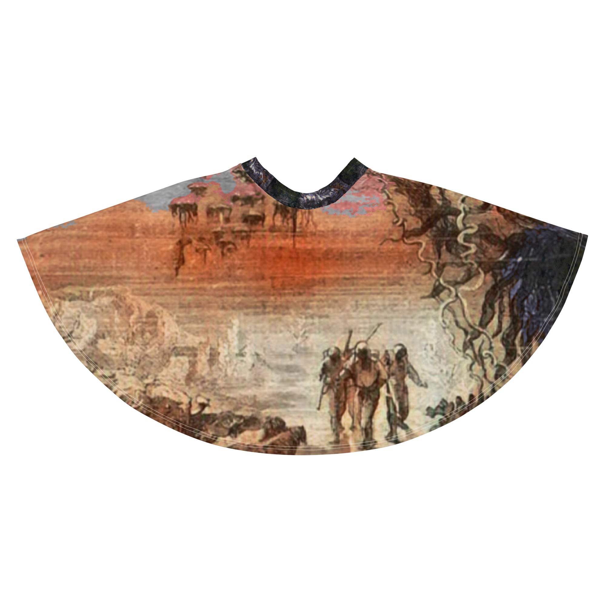 20,000 leagues under the sea artwork from the book on a skater skirt. Flat View. Image same on front and back.