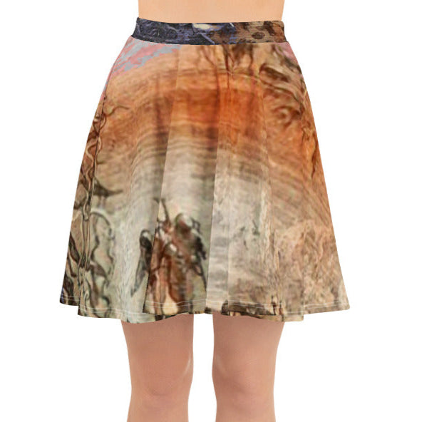 20,000 leagues under the sea artwork from the book on a skater skirt. Front View