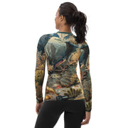 Ocean Life Women’s Long Sleeve Sun Shirt — Vintage Underwater Art | UPF 50+ Moisture-Wicking Rash Guard