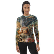 Ocean Life Women’s Long Sleeve Sun Shirt — Vintage Underwater Art | UPF 50+ Moisture-Wicking Rash Guard