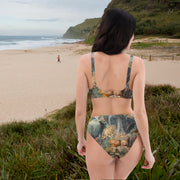 Ocean Life Recycled high-waisted bikini. Vintage Painting from 1859, designed by James M Sommerville