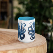 Blue Octopus Mug with Blue Handle and Interior