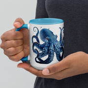 Blue Octopus Mug with Blue Handle and Interior