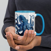 Blue Octopus Mug with Blue Handle and Interior