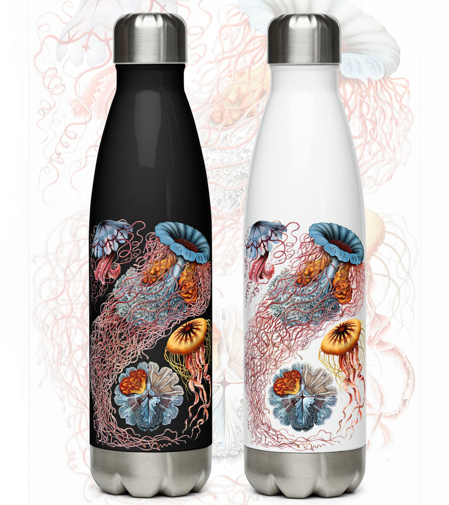 Vintage Jellyfish by Haeckel on a 17 ounce Stainless steel water bottle