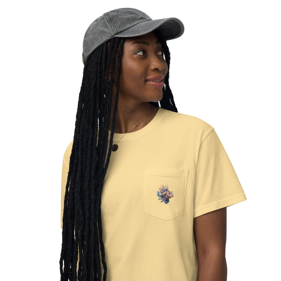 Lionfish Unisex garment-dyed pocket t-shirt