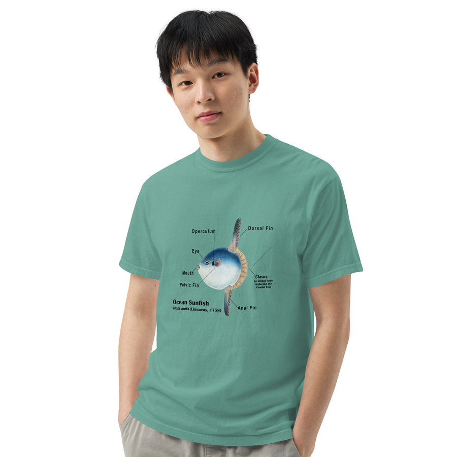 Ocean Sunfish T-Shirt with Taxonomic Notations, Mola Mola, Garment-dyed t-shirt, Marine Biology Tee Shirt, Gift for sea-life lovers