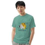 Threadfin Butterfly with Taxonomic Notations, Garment-dyed t-shirt, Marine Biology Tee Shirt, Gift for sea-life lovers