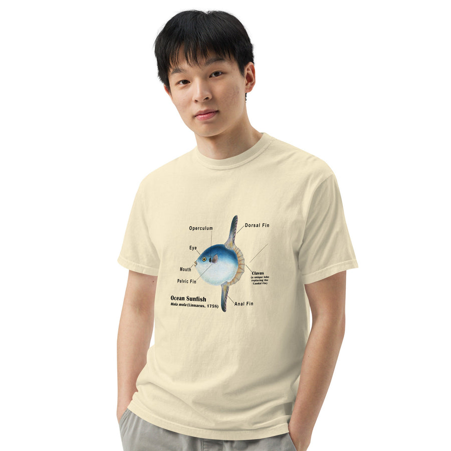 Ocean Sunfish T-Shirt with Taxonomic Notations, Mola Mola, Garment-dyed t-shirt, Marine Biology Tee Shirt, Gift for sea-life lovers