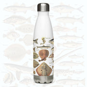 Ocean Fishes on a 17 ounce Stainless Steel Reusable Water Bottle. Gift for Him or gift for Her. Vintage "Poissons I" by Adolphe Millot