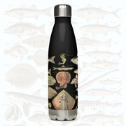 Ocean Fishes on a 17 ounce Stainless Steel Reusable Water Bottle. Gift for Him or gift for Her. Vintage "Poissons I" by Adolphe Millot