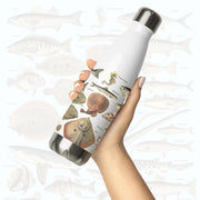 Ocean Fishes on a 17 ounce Stainless Steel Reusable Water Bottle. Gift for Him or gift for Her. Vintage "Poissons I" by Adolphe Millot