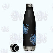 Beautiful Blue Octopus on a 17 ounce Stainless Steel Reusable Water Bottle. Gift for Him or gift for Her.