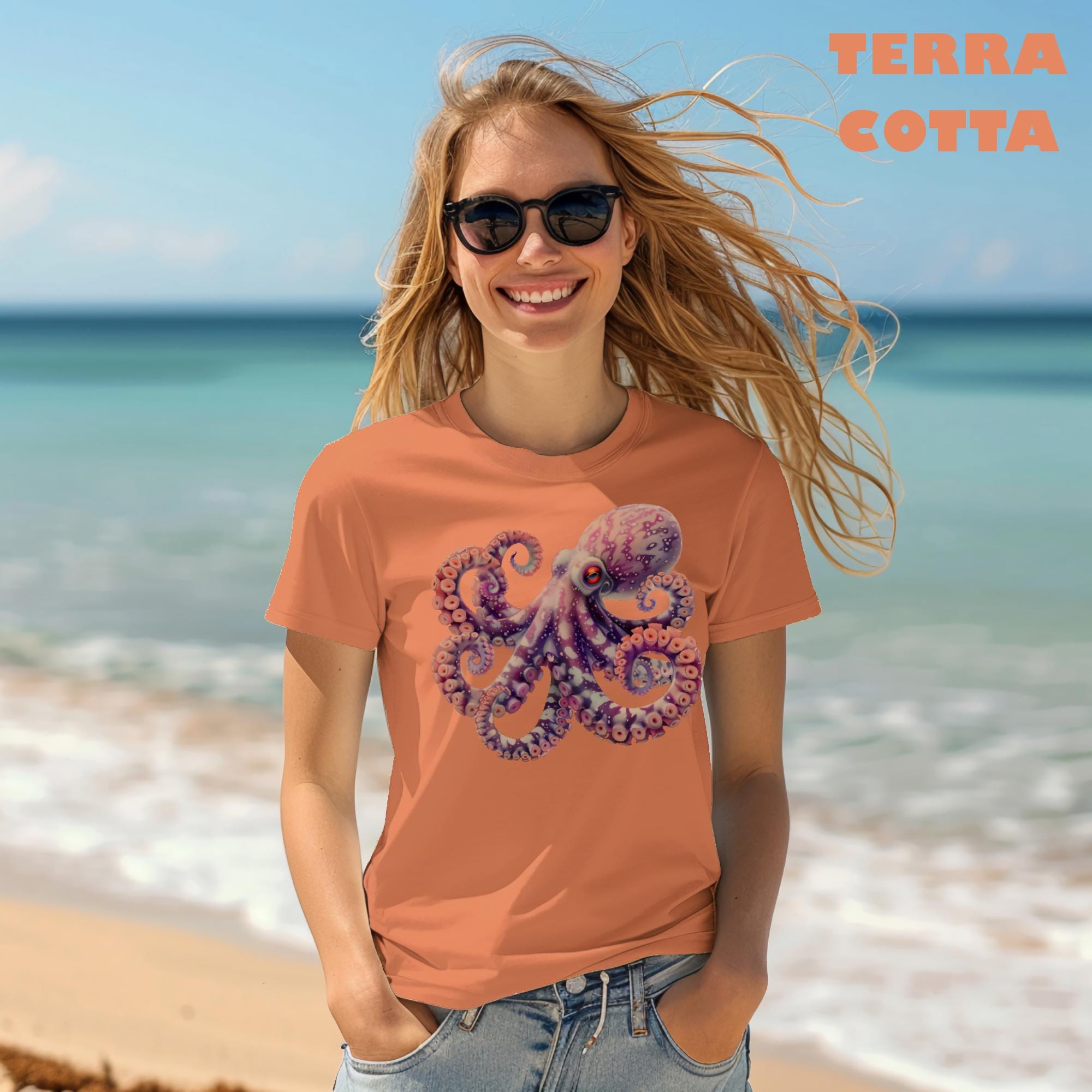 Purple Octopus Comfort Colors 1717 Unisex garment-dyed heavyweight t-shirt.
