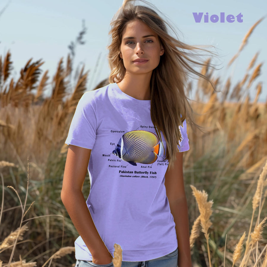 Pakistan Butterfly Fish with Taxonomic Notations, Fish anatomy, Comfort Colors Garment-dyed T-shirt,