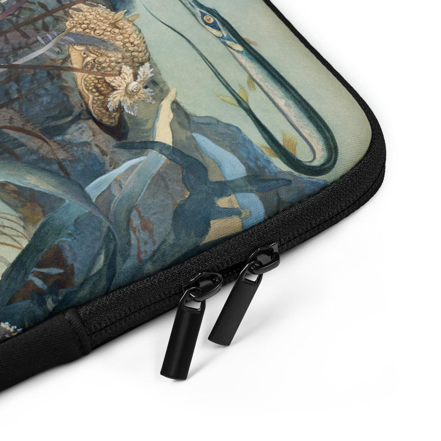 Ocean Life Laptop Sleeve Vintage Painting of sea life from 1859, designed by James M Sommerville