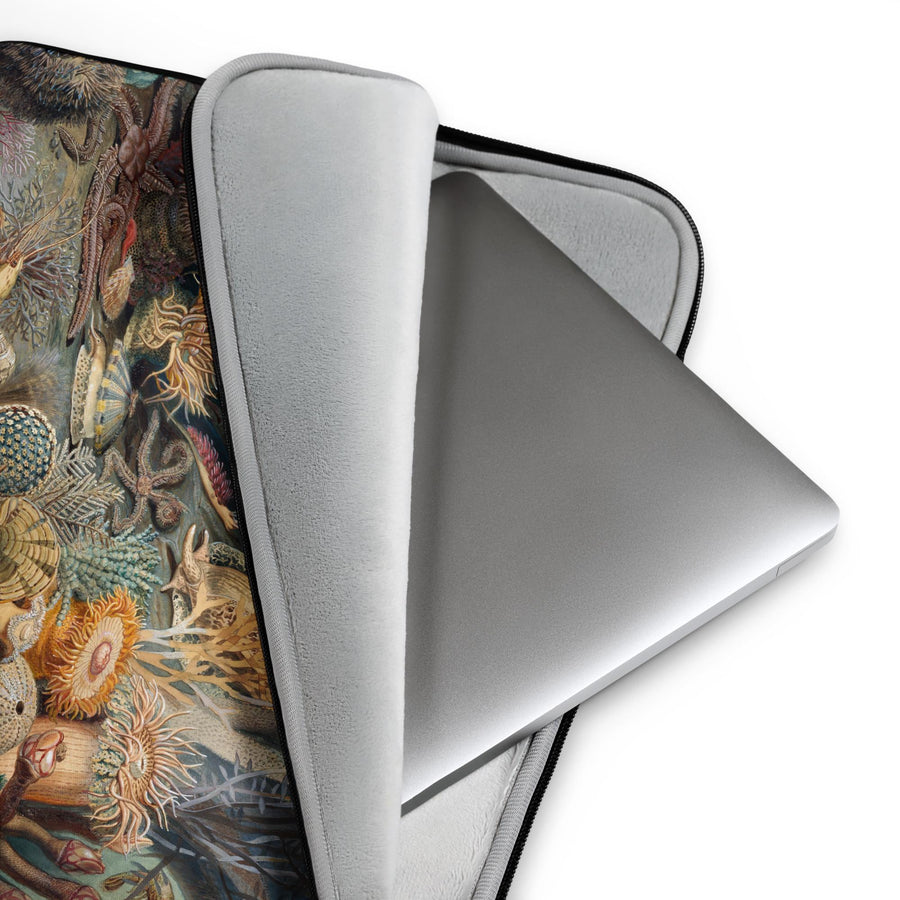 Ocean Life Laptop Sleeve Vintage Painting of sea life from 1859, designed by James M Sommerville