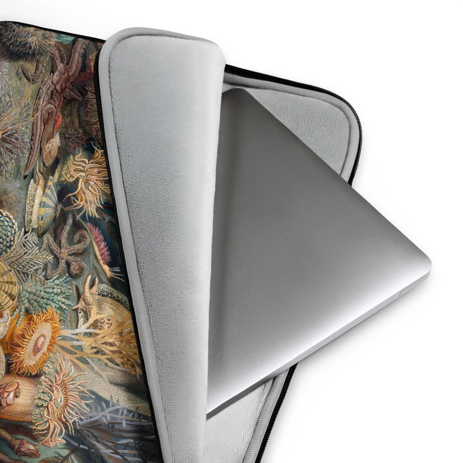 Ocean Life Laptop Sleeve Vintage Painting of sea life from 1859, designed by James M Sommerville