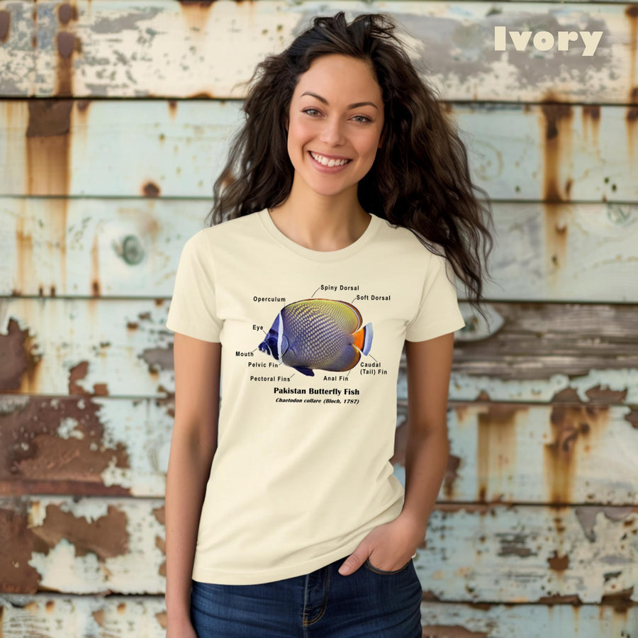 Pakistan Butterfly Fish with Taxonomic Notations, Fish anatomy, Comfort Colors Garment-dyed T-shirt,