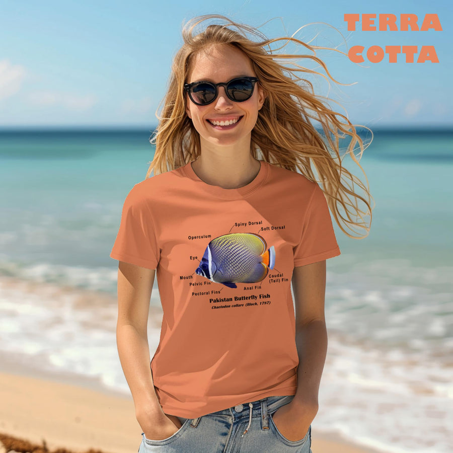 Pakistan Butterfly Fish with Taxonomic Notations, Fish anatomy, Comfort Colors Garment-dyed T-shirt,