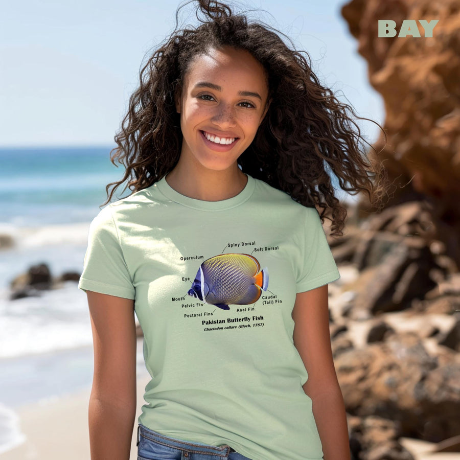 Pakistan Butterfly Fish with Taxonomic Notations, Fish anatomy, Comfort Colors Garment-dyed T-shirt,