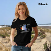 Red Hooded Butterflyfish with Taxonomic Notations, Garment-dyed t-shirt, Marine Biology Tee Shirt, Gift for sea-life lovers