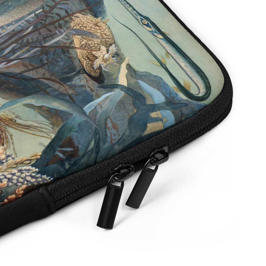 Ocean Life Laptop Sleeve Vintage Painting of sea life from 1859, designed by James M Sommerville